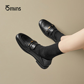 小皮鞋 通勤商务单鞋 女春季 15mins法式 2026年新款 英伦风乐福鞋 jk鞋