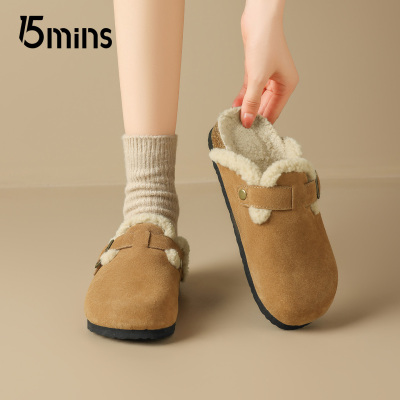 15mins加绒勃肯鞋女2025新款冬季
