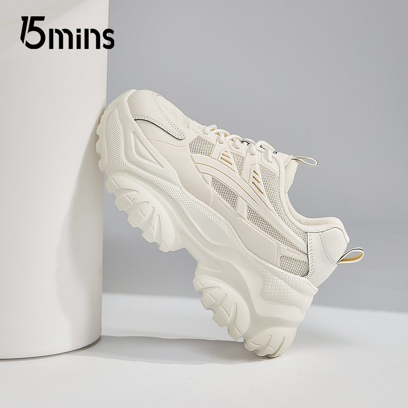 15mins休闲厚底网面透气老爹鞋