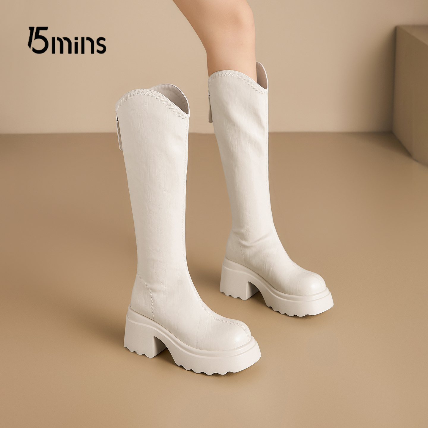 15mins小个子增高长筒靴女骑士靴