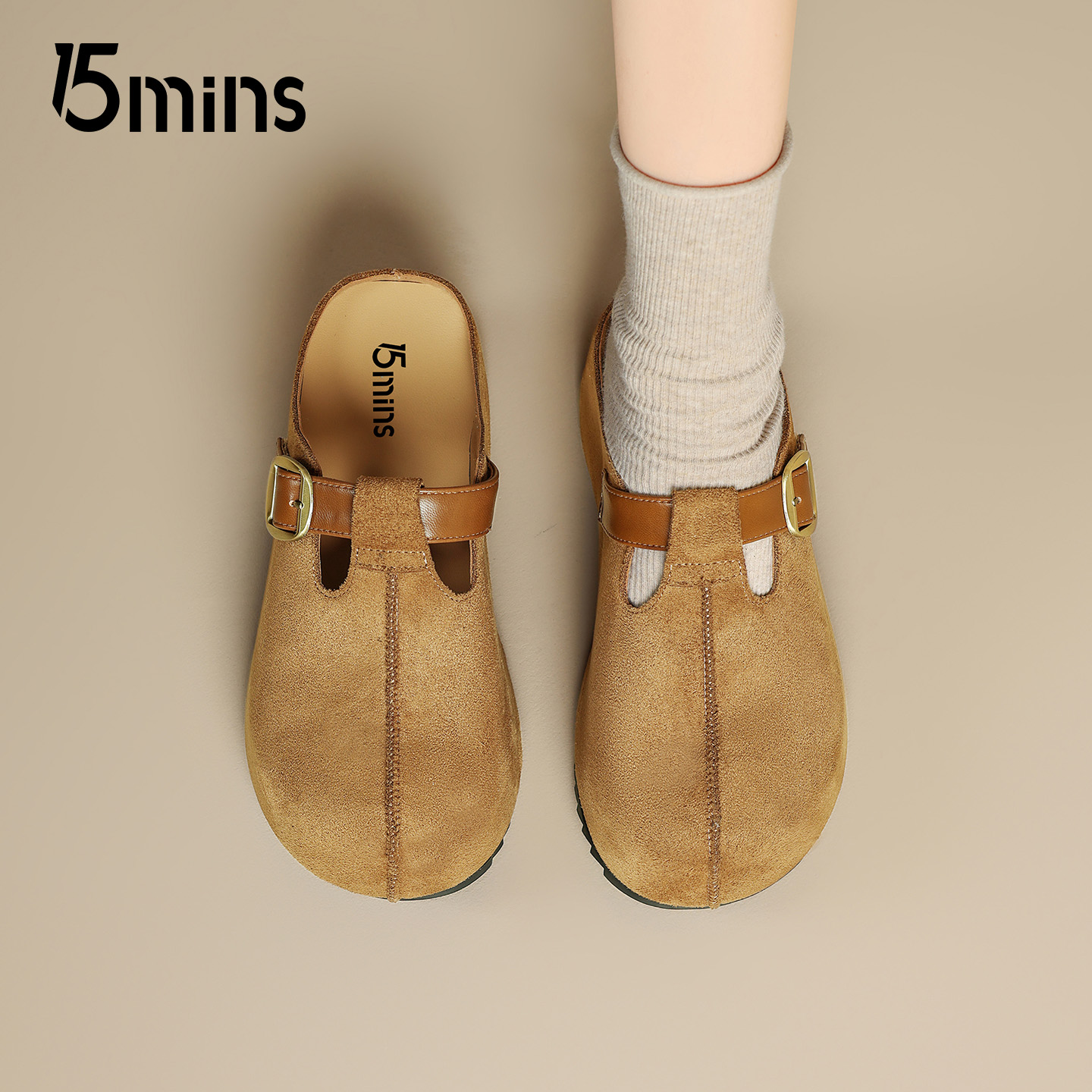 15mins包头勃肯鞋女2025秋