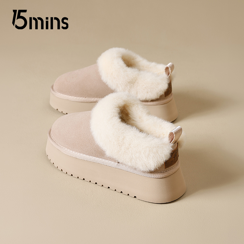 15mins毛绒雪地靴女冬季新款
