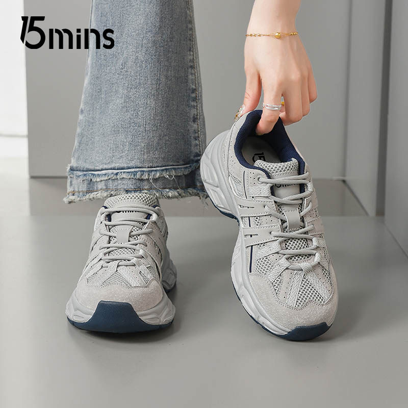 15mins厚底老爹鞋女2026春季新款透气轻便休闲鞋小个子增高运动鞋,女鞋,时尚休闲鞋,淘宝优惠券,粉丝福利购,淘宝优惠卷