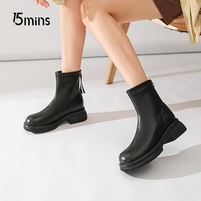 2024新款秋冬加绒平底软底马丁靴