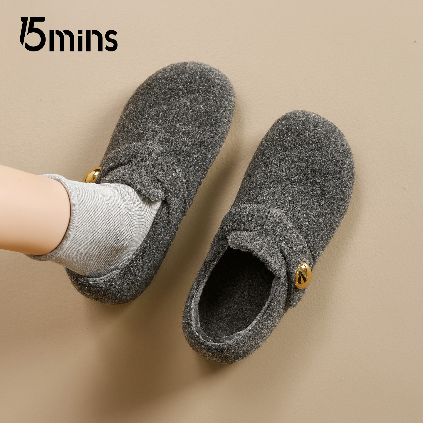 15mins复古全包勃肯鞋女2025新款