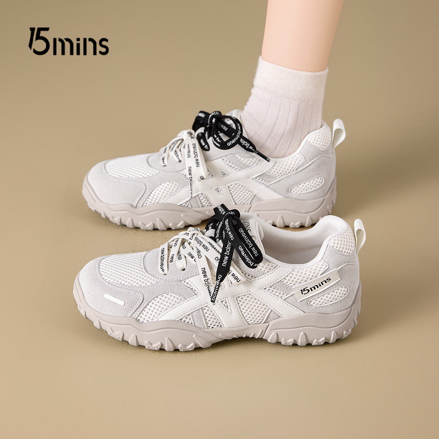 15mins网面德训鞋女运动休闲鞋子