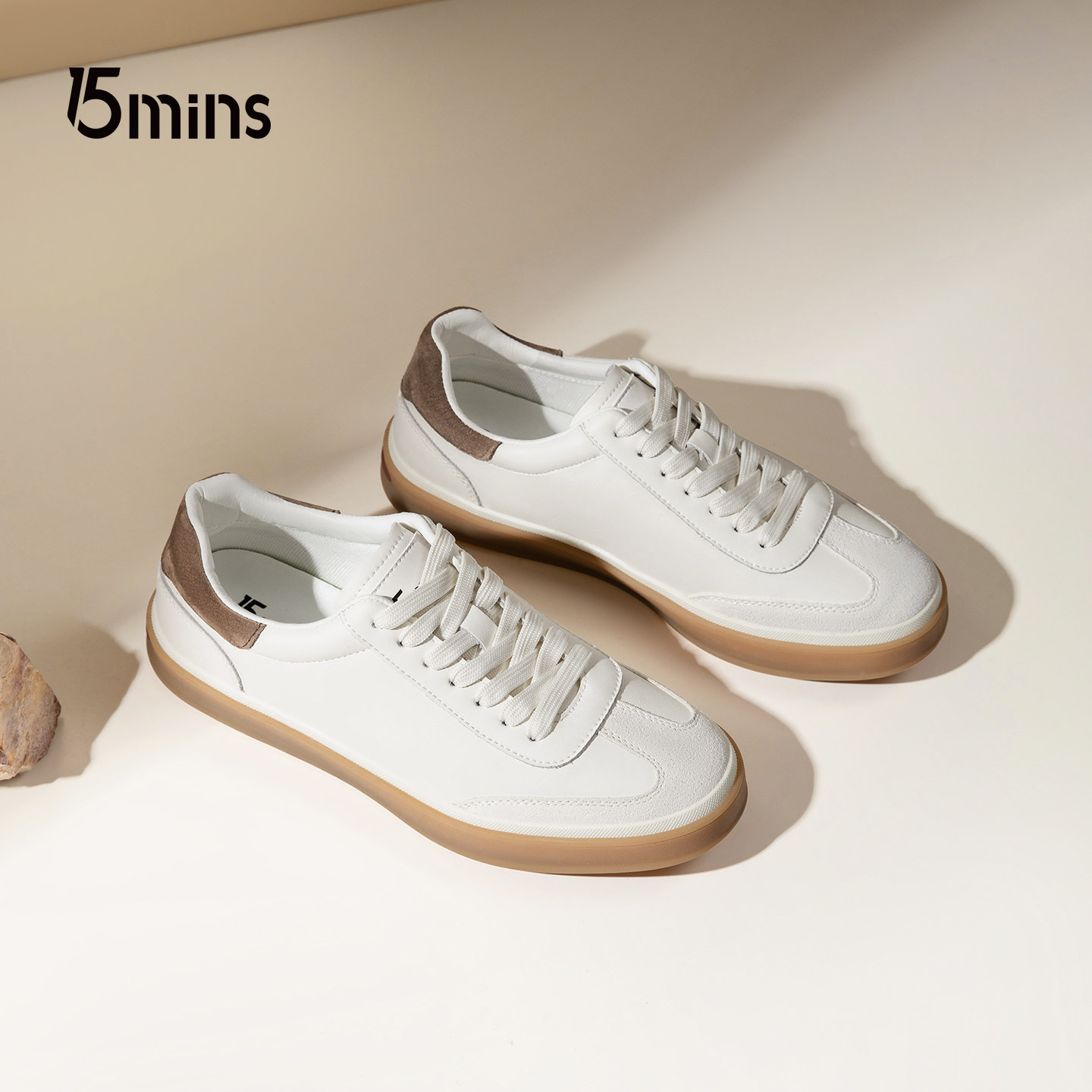 15mins男鞋2025秋季新款男士厚底防滑耐磨德训鞋低帮时尚休闲鞋男,流行男鞋,德训鞋,淘宝优惠券,粉丝福利购,淘宝优惠卷