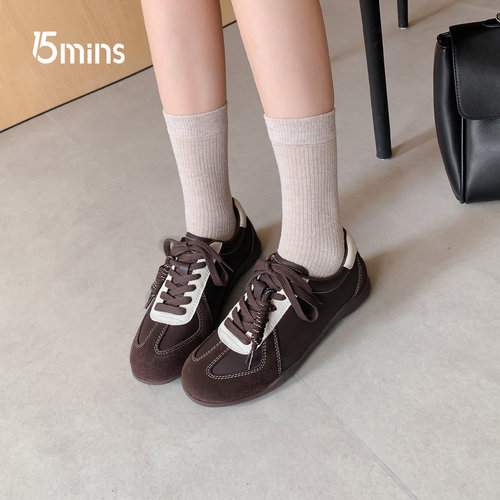 15mins复古德训鞋女款美拉德板鞋