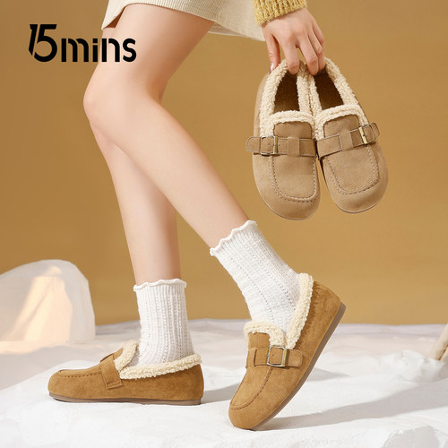 15mins加绒保暖勃肯鞋女士2025冬