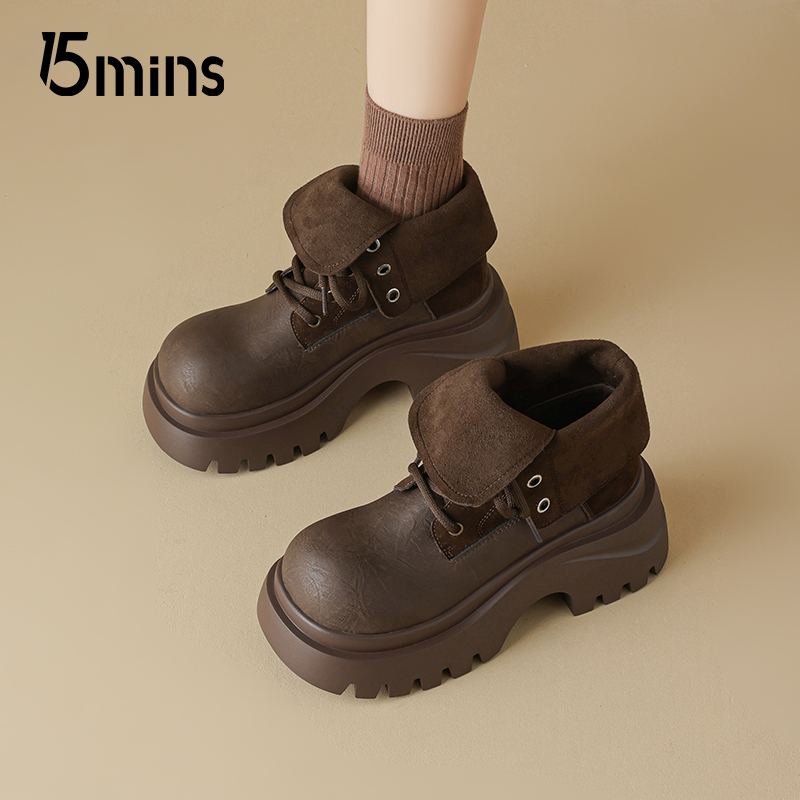 15mins复古厚底马丁靴女款