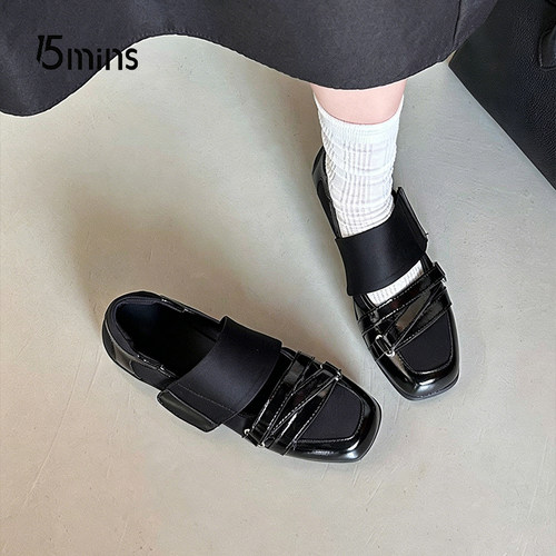 15mins魔术贴软底单鞋女