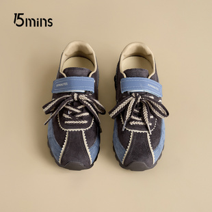 新款 显脚小老爹鞋 厚底德训鞋 魔术贴运动休闲鞋 女款 15mins2025秋季