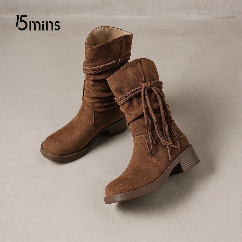 15mins堆堆西部靴vintage中古靴