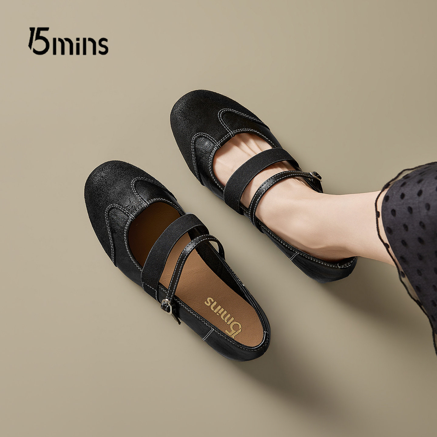 15mins玛丽珍鞋女一脚蹬浅口单鞋