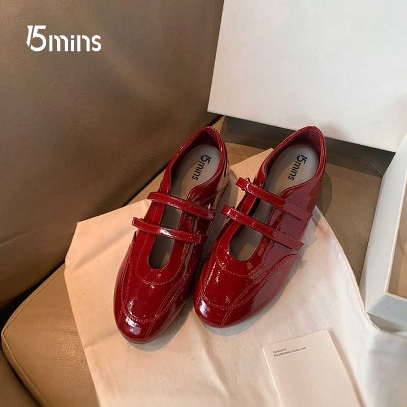 15mins芭蕾风玛丽珍鞋复古平底双魔术贴圆头懒人休闲鞋女2026春季,女鞋,玛丽珍鞋,淘宝优惠券,粉丝福利购,淘宝优惠卷