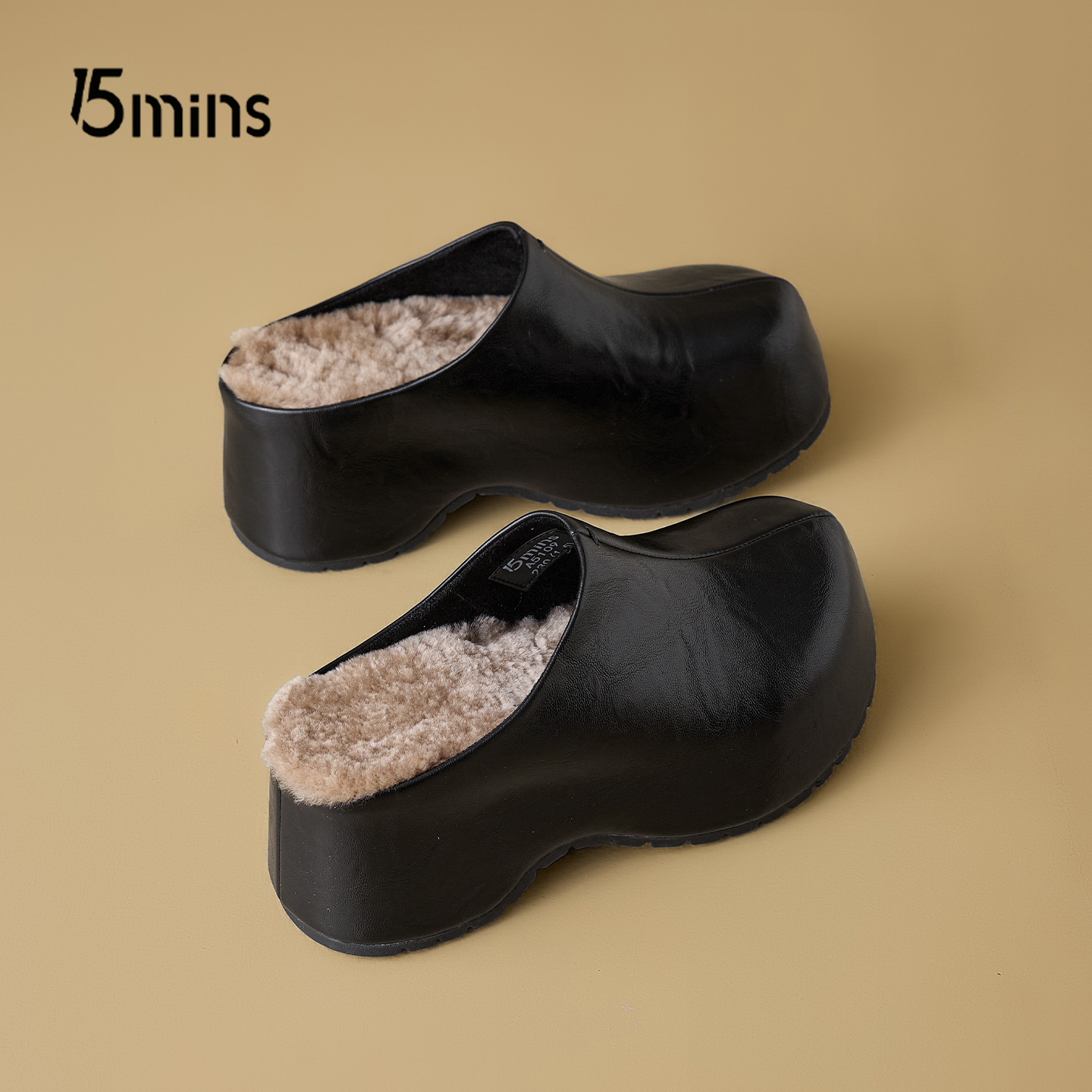 15mins包头厨师鞋女一脚蹬加绒