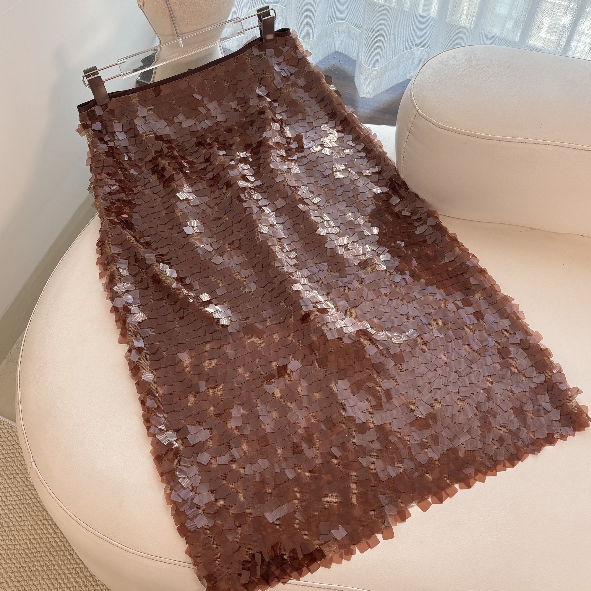 立体珠片刺绣半身裙宴会裙子