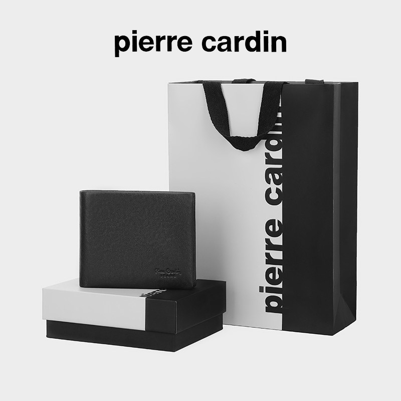 皮尔卡丹男士钱包短款真皮薄款卡包牛皮驾驶证零钱包男款多卡位