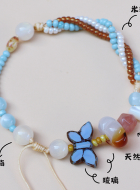 【马卡龙】可水洗小清新琉璃珠手串元气手工原创玻璃米珠小众女生