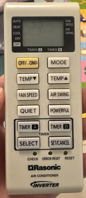 适用Rasonic乐信空调遥控器A75c4082 3680 2550 2560 3863 4162英