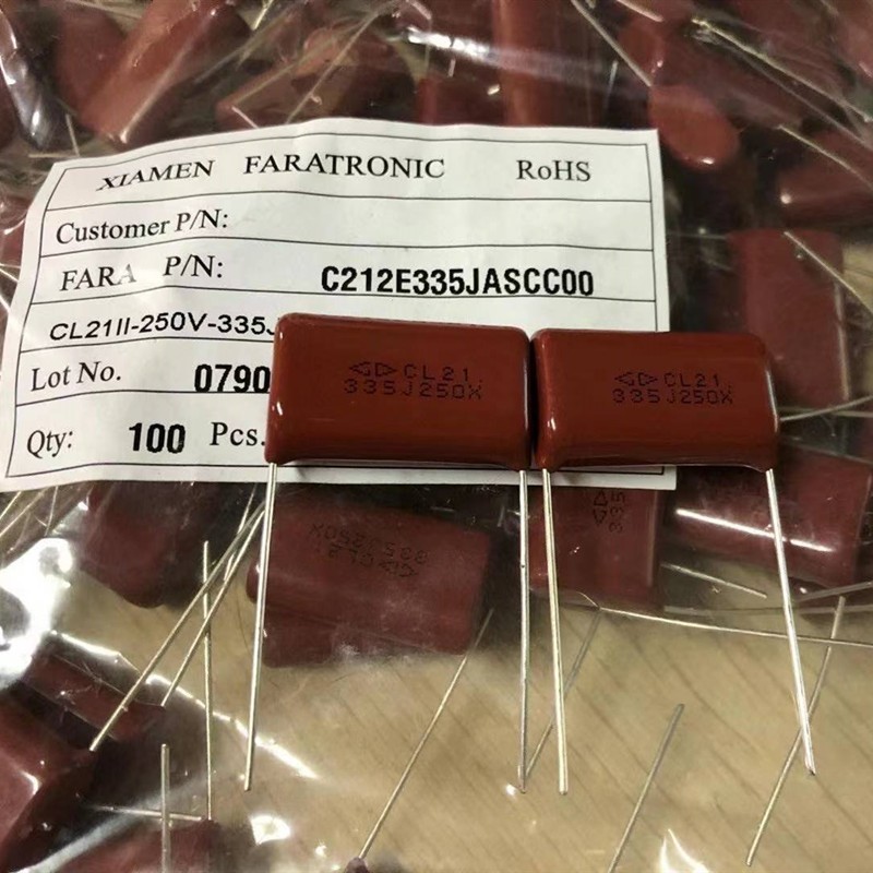 法拉CBB电容 335J 250V CL21 335J 250V 3.3uF P27.5MM 全新原装