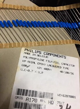 2% 400V 680PF 681 VISHAY，BC标 轴向锡箔薄膜电容器 KP464