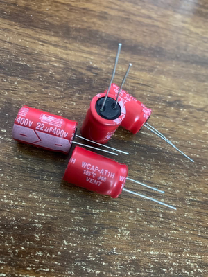 红袍音频电解电容器22uf/400v