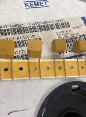 20个=80元 T340系 25V68UF/686M 胶木壳钽电容器 KEMET基美 P10