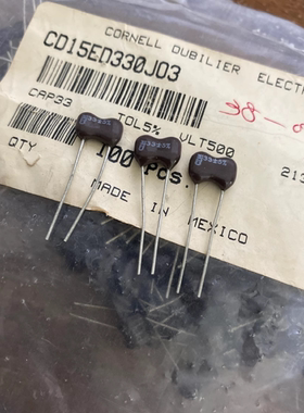 CD15ED330J03 500V33PF/500V33P 进口CDM银云母电容器 发烧电容