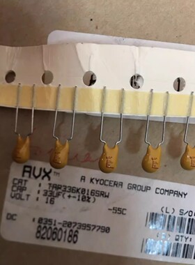 TAP336K016SRW 进口AVX 直插 钽电容器 16V33UF 16V P5