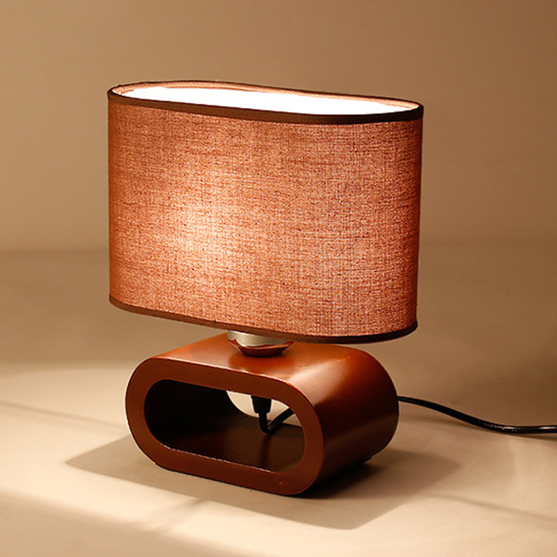 现代简约北欧木质小台灯  卧室床头书房温馨调光led 学习小台灯