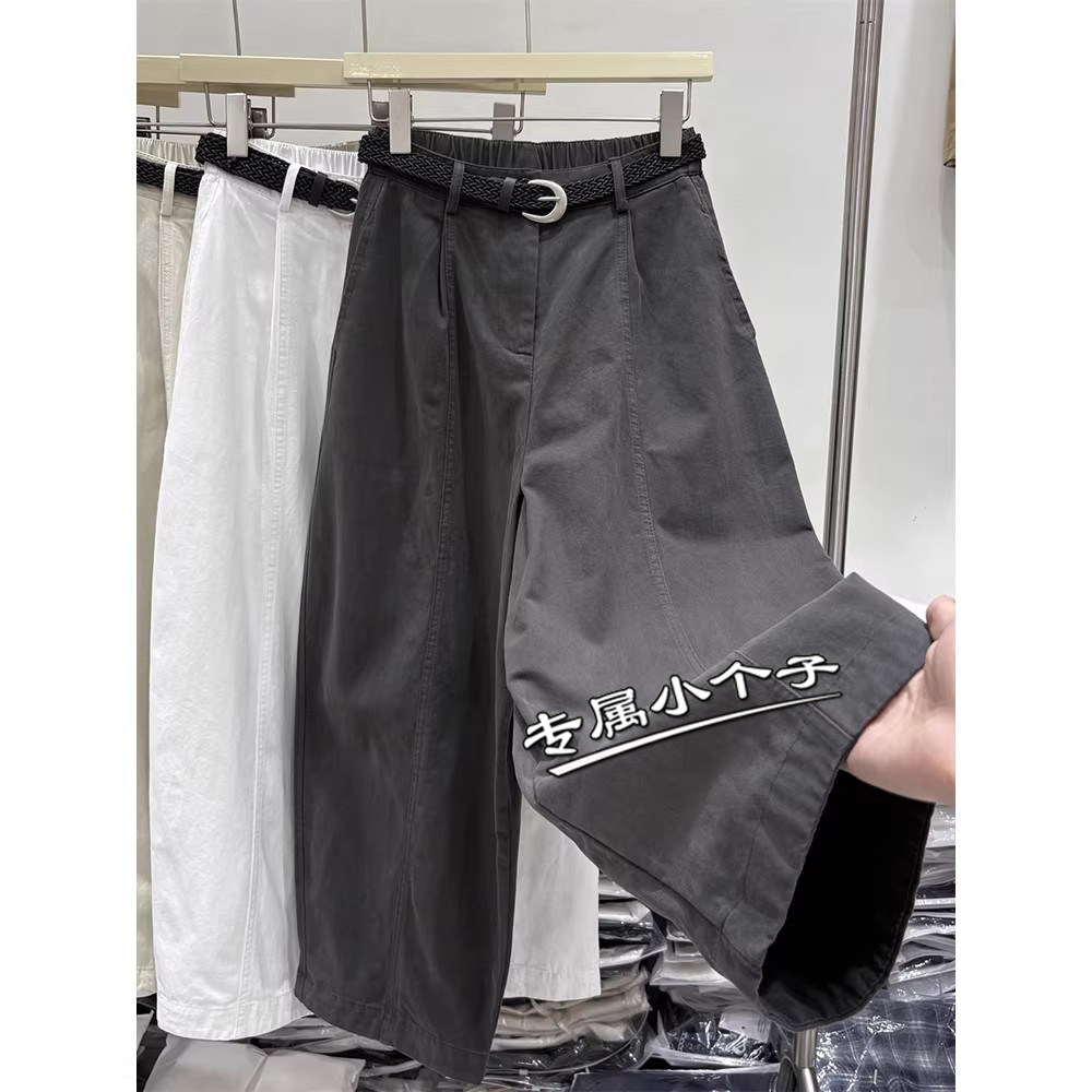 150九分小个子韩版休闲阔腿裤女春季新款高腰显瘦宽松气球弯刀裤8