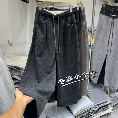 小个子日系松弛感阔腿糯米裤女