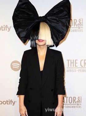 欧美热卖SIA明星歌手同款This is acting 黑色浅金混色COS假发