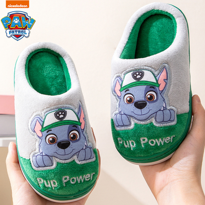 儿童棉拖鞋汪汪队新款保暖包跟