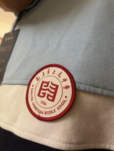 南京市上元中学春秋校服外套 蓝藏青拼接 立领拉链款中学生运动服