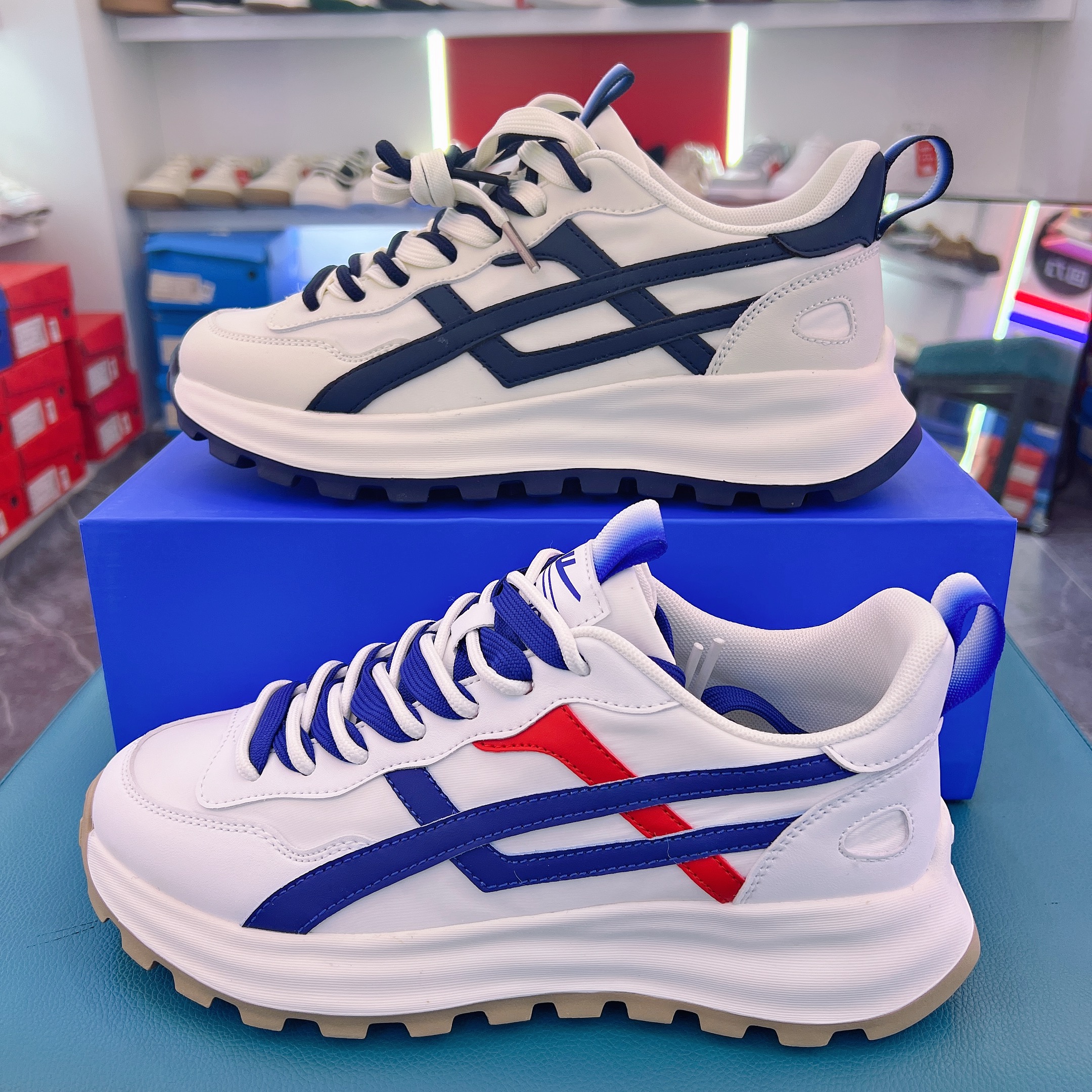 回力2024春季新款双鞋带加大码运动鞋男简约百搭休闲鞋实体店发货