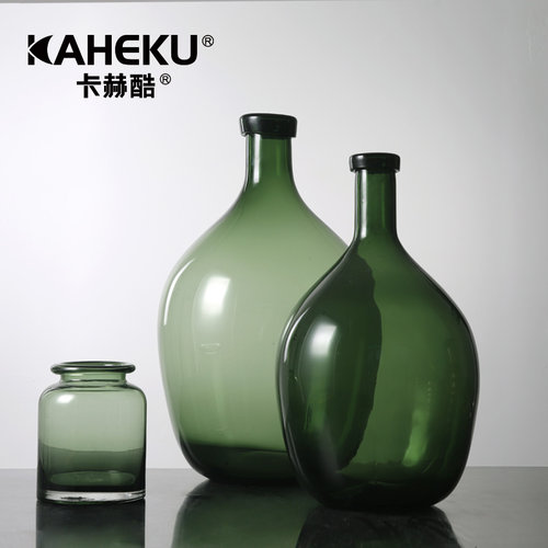 kaheku手工吹制插花玻璃侘寂花瓶吊钟马醉木专用花瓶轻奢高级感