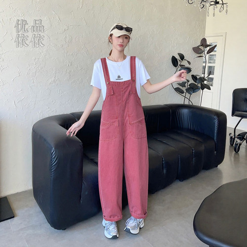 高个子大码胖mm显瘦休闲背带裤