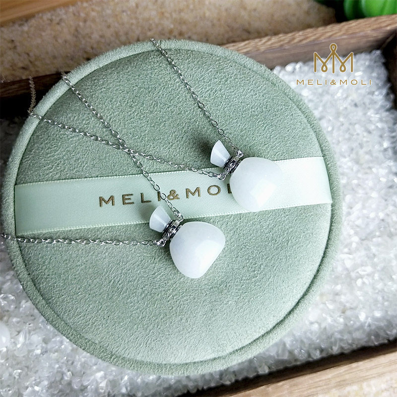 白玉中国玉香薰瓶吊坠 芳香平安925银精油手工玉石项链女