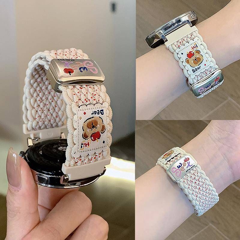 苹果小熊编织磁吸适用红米watch6/5/4女可爱表带红米watch3/2腕带
