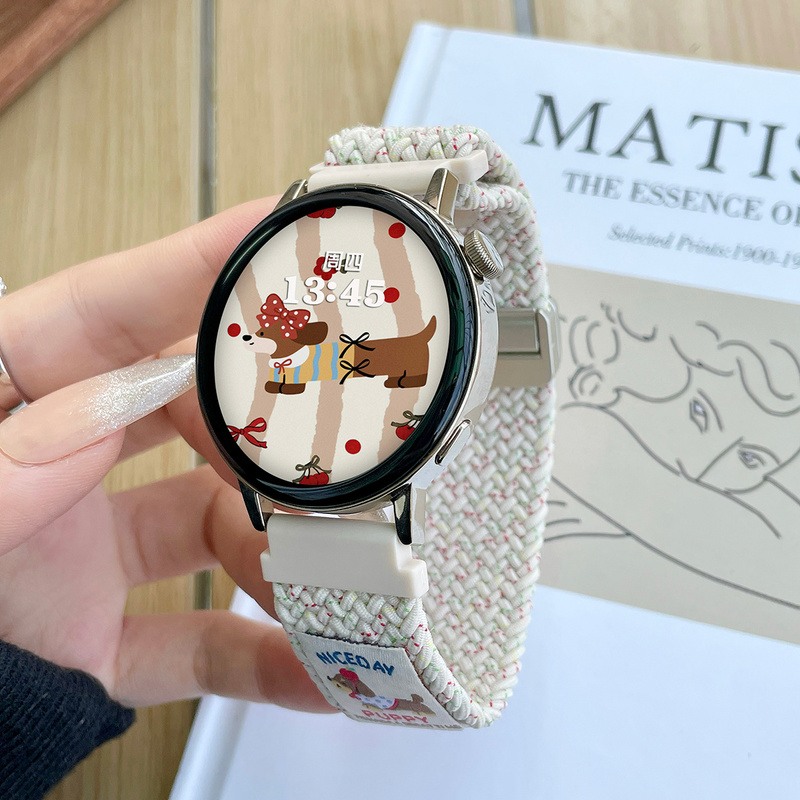 腊肠小狗适用OPPO watch X表带watch3/4pro编织se磁吸调节watch23