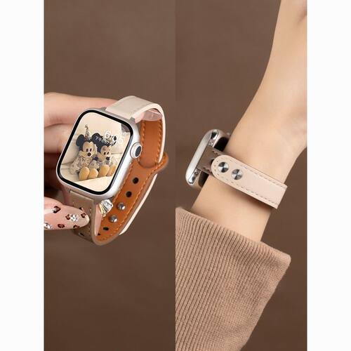 适用新款荣耀手表6i Haylou Watch X5i表带小蛮腰皮质双钉扣腕带