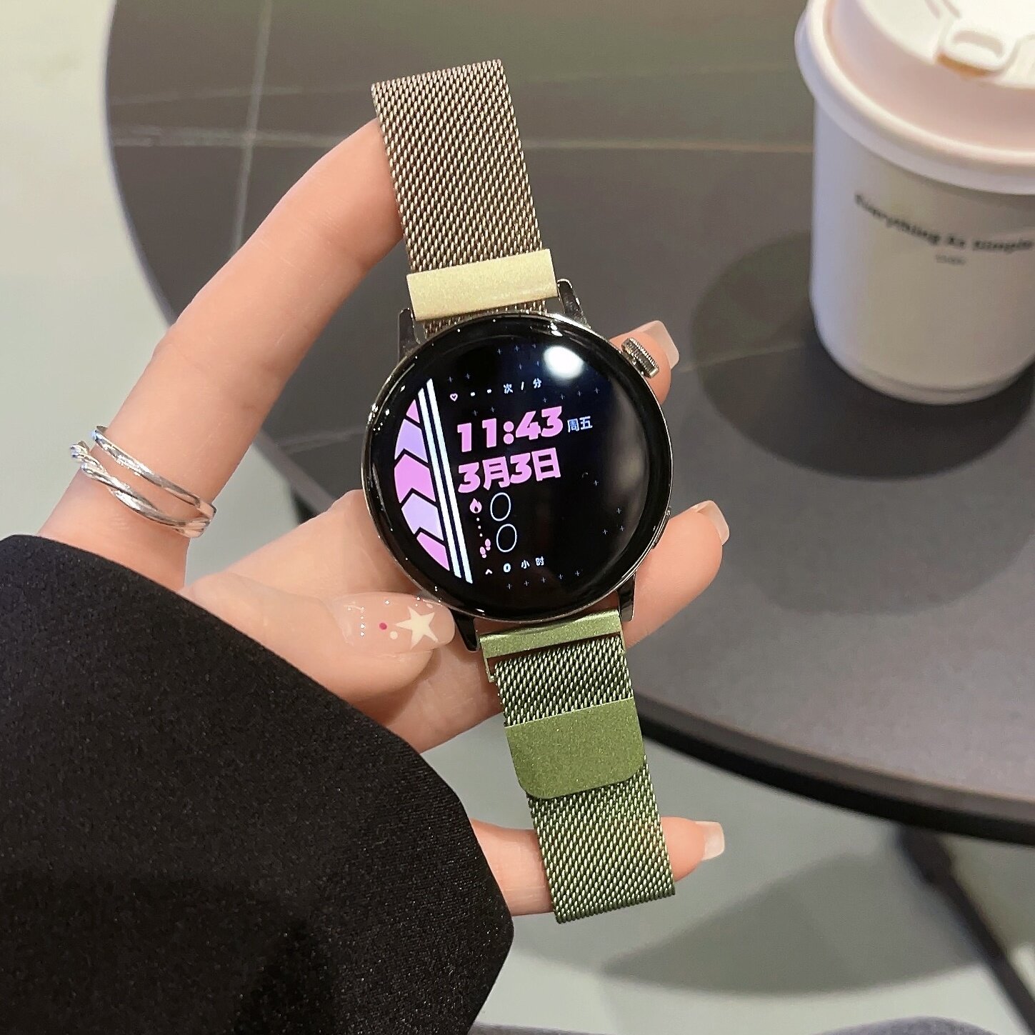 适用华为WatchFit3手表米兰尼斯fit2表带一代new渐变磁吸女新款