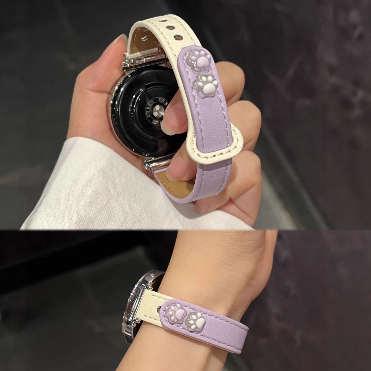 适用小米手表s4表带可爱watch5猫爪双钉s5运动版color/2腕带ins风