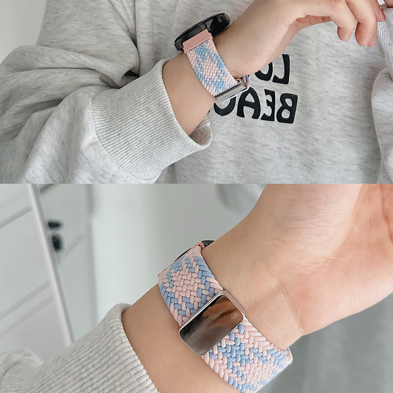 适用荣耀亲选Rossini 2i手表弹力回环磁吸扣编织表带Haylou Watch