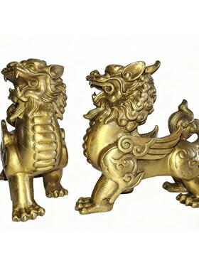 加大号黄铜貔貅1对摆件镇宅招财聚财客厅办公室酒柜乔迁礼品工艺