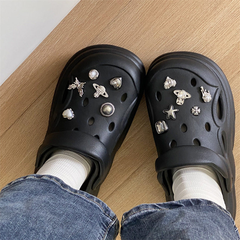 高级感镶钻洞洞鞋鞋花适配crocs