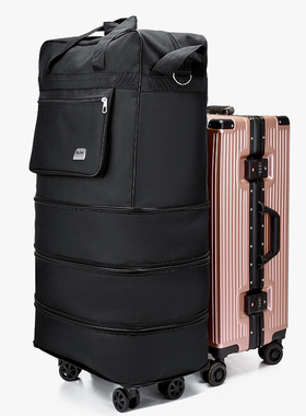 T6折叠手提万向轮行李包双肩旅行袋女超大容量收纳搬家可装被托运