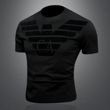 2026新款夏季男士丝光棉（毛衣领）植绒T恤XB927P75白3D图，男装T恤，电商A315